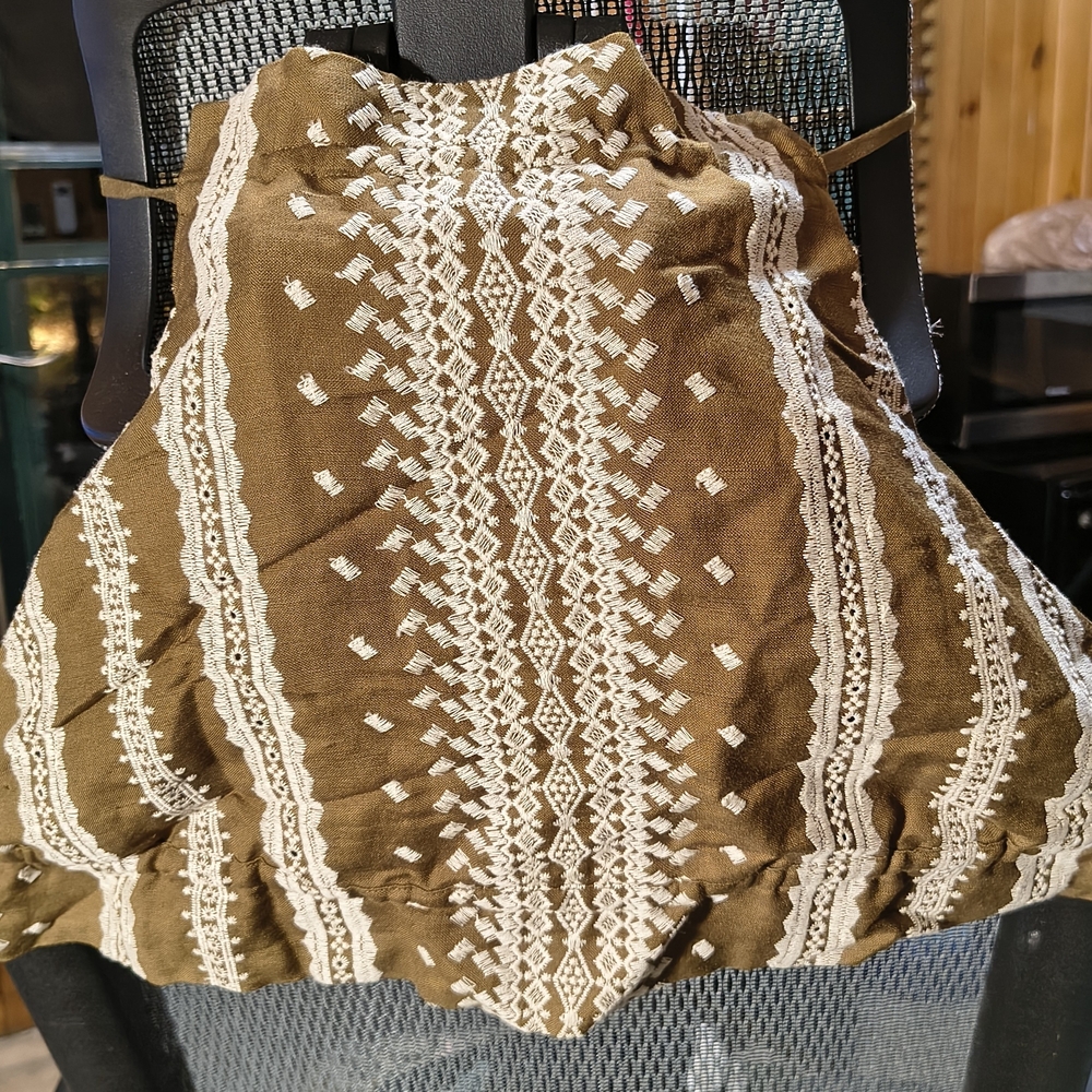 Shona Joy Striped Brown and White Halter Top - Picture 6 of 7